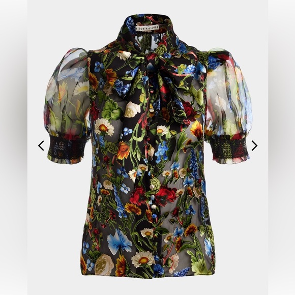 Alice + Olivia
Brentley Floral Puff-Sleeve Blouse. XL. NWT - Picture 3 of 13
